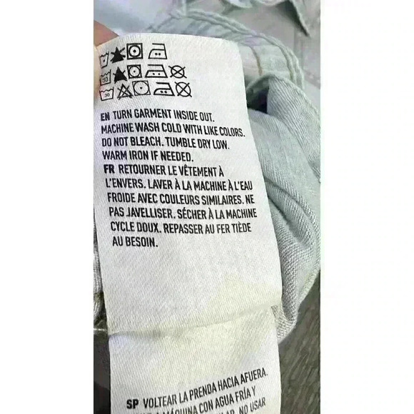 American Eagle Womens Pearl Snap Western Slim Fit Denim Button Up Sz XXS - Picture 8 of 8